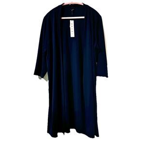 Talbots Open Front Cardigan Stretch Jersey Knit Long Jacket Size 1XP Petite NWT